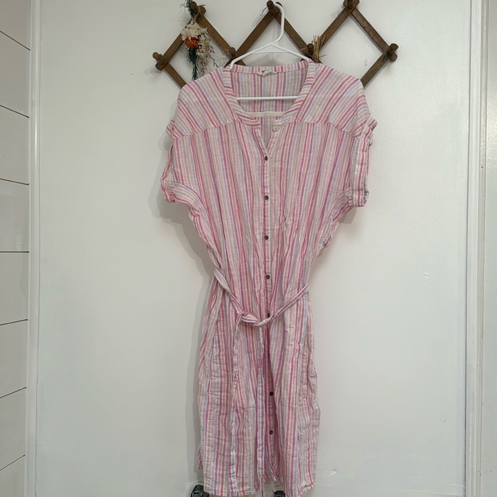 Splendid Belted Button Down Shirt Dress